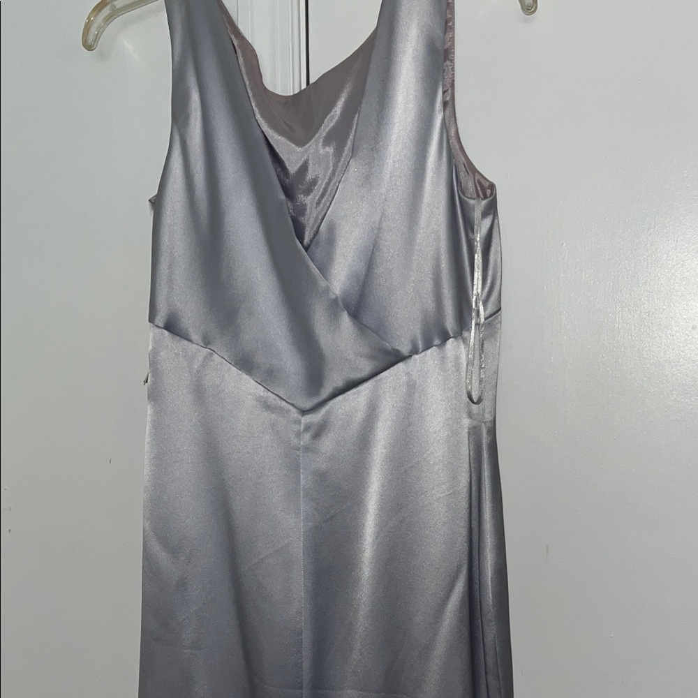 Elegant Silver Satin Dress